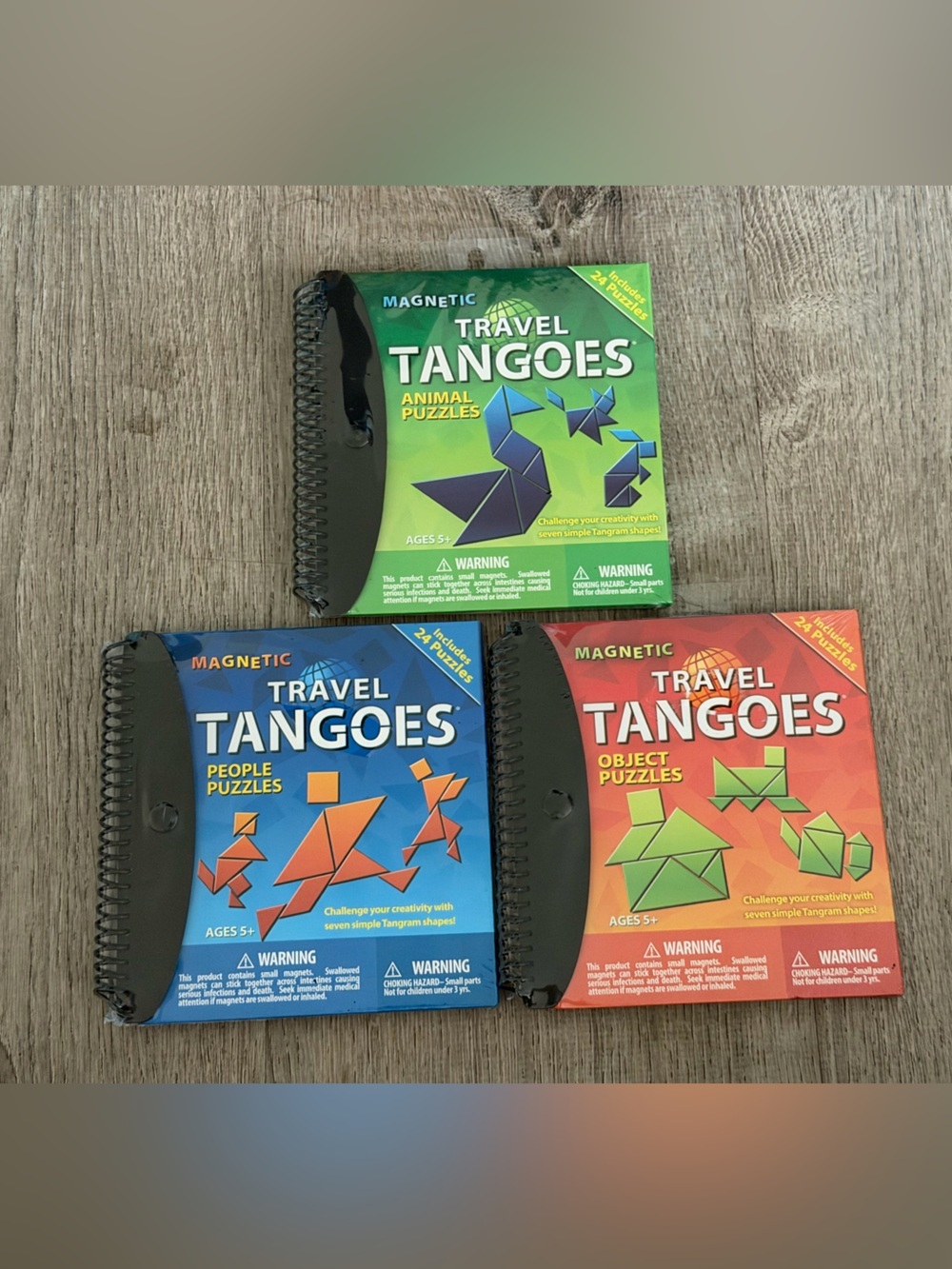 Magnetic Travel Tangoes Puzzle Tangrams Set -Animal People Object lot